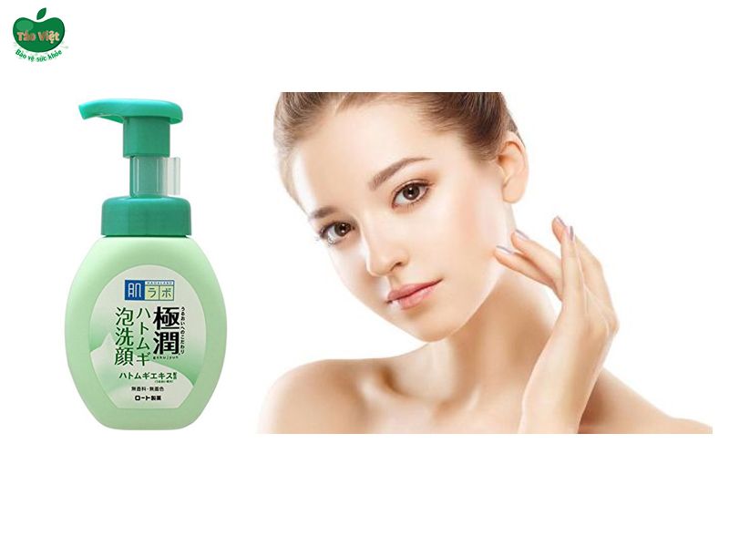 Hada Labo Gokujyun Hatomugi Bubble Face Wash màu xanh lá