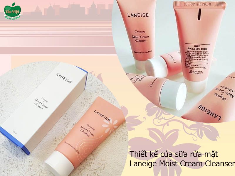 Thiết kế của sữa rửa mặt Laneige Moist Cream Cleanser