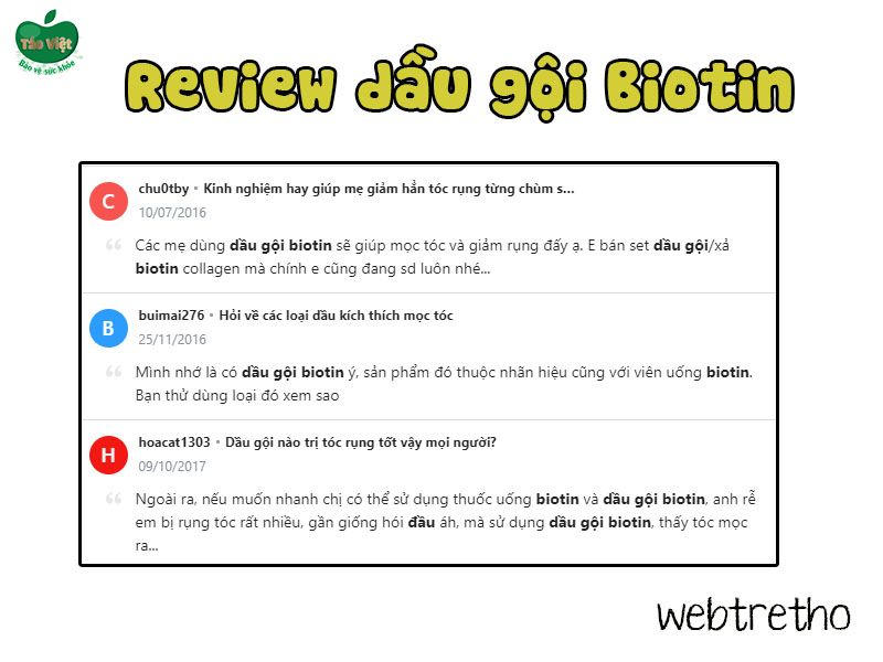 Review về dầu gội Biotin Collagen trên Webtretho