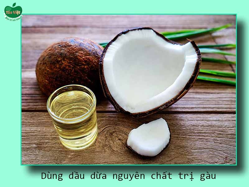 Dùng dầu dừa nguyên chất trị gàu